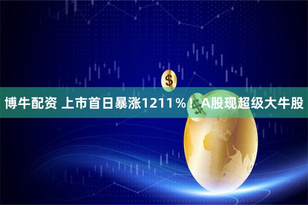 博牛配资 上市首日暴涨1211％！A股现超级大牛股